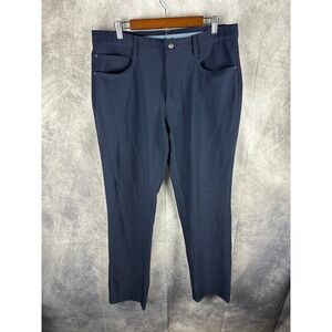 FootJoy Mens Athletic Fit Golf Pants Navy Blue 5-Pocket Stretch 36x34 FJ